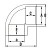 Könyök BM 90º D25x3/4" 