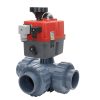 Motoros golyóscsap 3 utas PTFE "T" D63