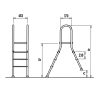 Kétágú inox létra 4 + 4 fokos, max 1,2m