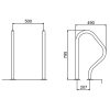 Korlát, 795 x 490mm AISI316L - 1 pár