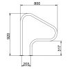 Korlát FX-04, 836 x 805mm AISI316L