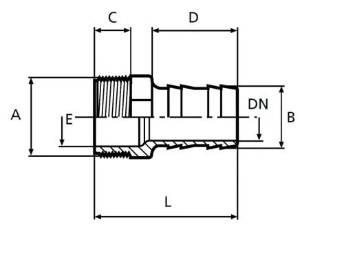 Csőcsatlakozó bsp KM 50-1 1/2 " - PVC PN10