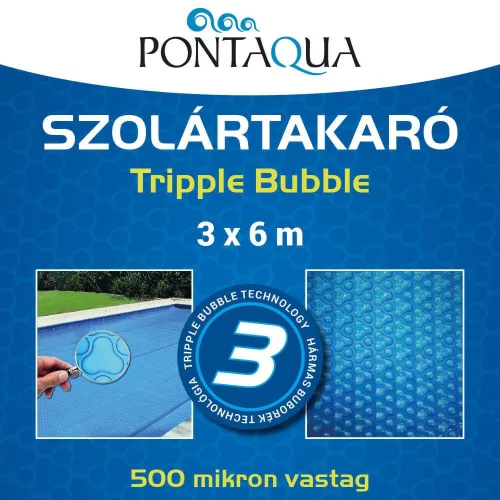 Szolár takaró 3 x 6 m 500micron Tripple Bubble