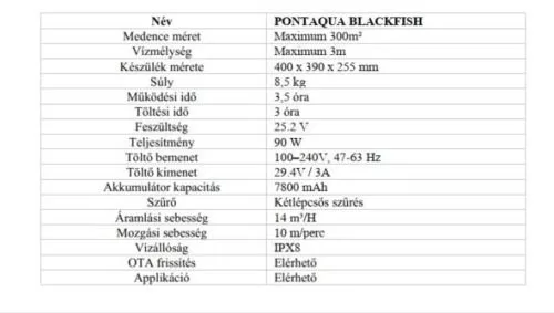 PONTAQUA BL ACKFISH VISION akkumulátoros automata porszívó
