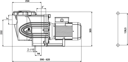 Basic 24m3/h H=10m 2,0HP/230V