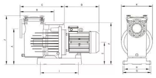 MAGNUS-2 1250 IE3 142m3/h H=10m 12,5HP 230V/400V 316L 1 84,5