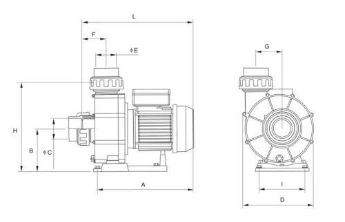 AQUAJET 50m3/h H-8m 3HP 230V/400V