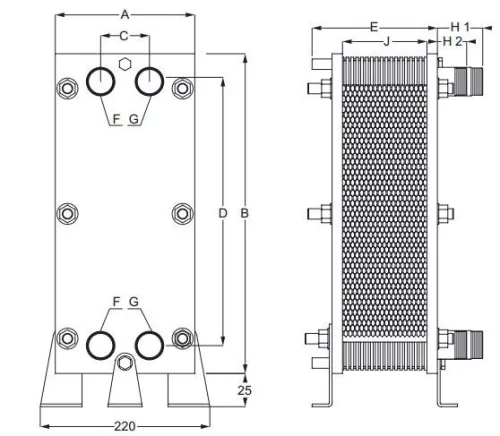 Lemezes hőcserélő - Titanium G-PWT-Ti 30