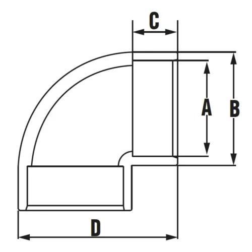 Könyök 90º D280