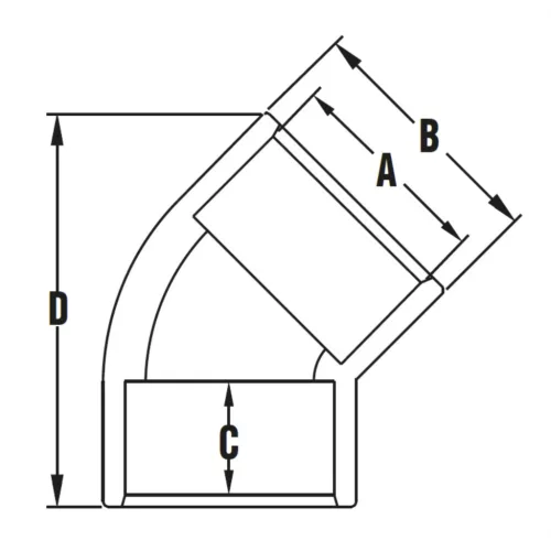 Könyök 45º D20