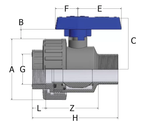 Golyóscsap KM/BM D1/2" x 1/2"