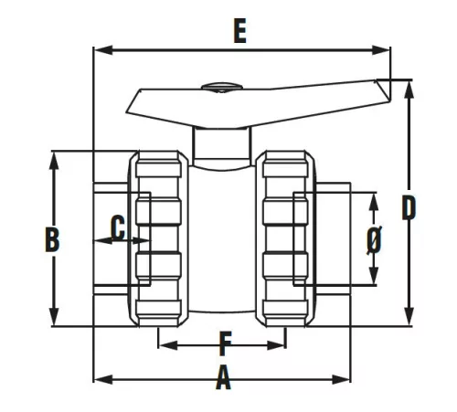 Golyóscsap PTFE BB D32