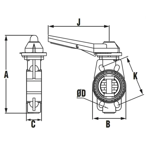 Pillangószelep D125