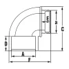 Könyök KM 90º 50x6/4"