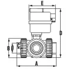 Motoros golyóscsap 3 utas PTFE "T" D50