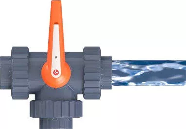 Motoros golyóscsap 3 utas PTFE "L" D63