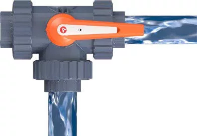 Motoros golyóscsap 3 utas PTFE "L" D75