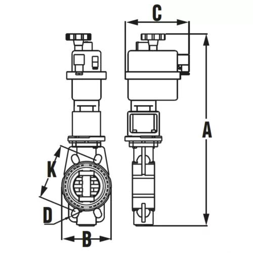 Motoros pillangószelep D250