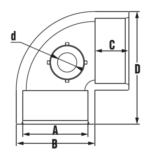 Könyök AIR L 90º D50x1/2"