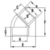 Könyök KB 45º 50x50x40
