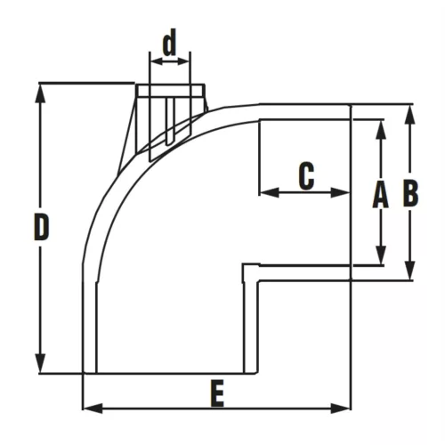 Könyök AIR 90º D50x1/2"