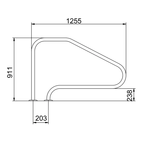 Korlát FX-01, 911 x 1255mm AISI316L