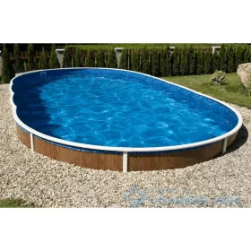 Azuro oval Wood, kék 5,5x3,7x1,2m