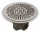Ø200mm kör alakú ABS,fóliás padlóürítő 2"BM parker csavaros rögzítés, 13 m³/h @ 0,5 m/s