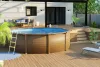 Ø 300 x 120 cm kör medence, fa mintázattal