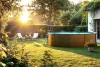 Ø 300 x 120 cm kör medence, fa mintázattal