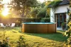 Ø 350 x 120 cm kör medence, fa mintázattal