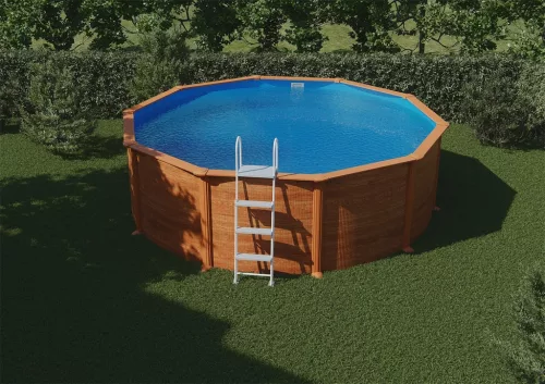 Ø 350 x 132 cm kör medence, fa mintázattal