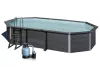 Gre WPC kompozit 664 x 386 x 124 cm (sokszög) medence szett