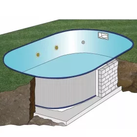   Gre földbe süllyesztett fémpalástos ovális medence 800×400 mm (FLPEOV8027)