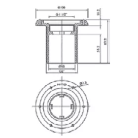   Alapelem MTS típus fóliás medencéhez 2”-1½”, D50 L=70mm