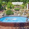 Tierra Blue Pool, 5x3x1,5 m-es ovális, süllyesztett víztükrű medence 0,8 mm-es kék színű fóliával
