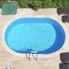 Tierra Blue Pool, 6x3x1,5 m-es ovális, süllyesztett víztükrű medence 0,8 mm-es kék színű fóliával
