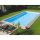 Tierra Panel Pool modulpaneles 7x3x1,5 m-es, feszített víztükrű medenceszerkezet, 0,8 mm-es kék fóliával